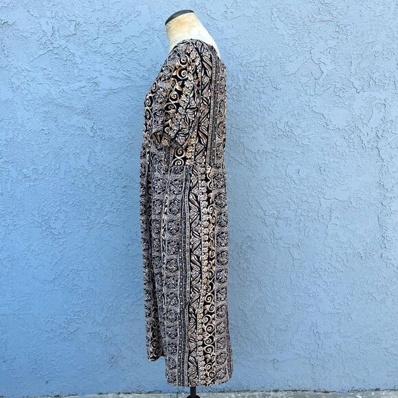 90s Dress in Womens Medium Bohemian Babydoll Midi - Picture 4 of 8